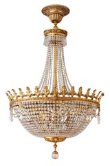 Obraz premium Elegant crystal chandelier with gold