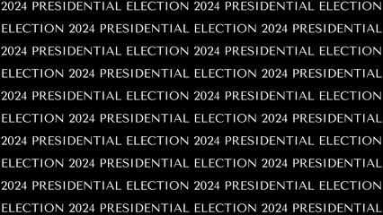 Fototapeta premium 2024 Presidential Election US. Template with horizontal text on black background for wallpaper, backdrop, banner
