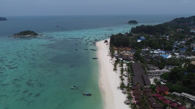 drone footage of north point beach in koh lipe thailand