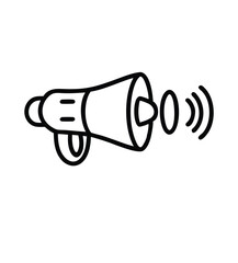 Loudspeaker line icon. Megaphone symbol. Vector illustration. stock illustration