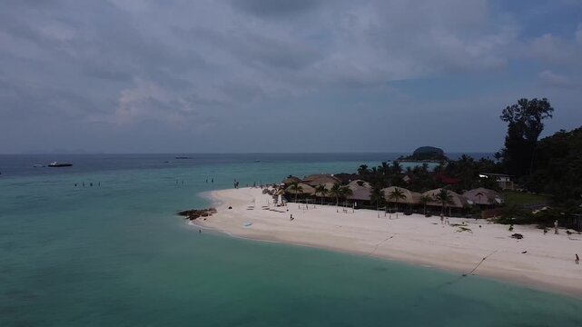 drone footage of north point beach in koh lipe thailand