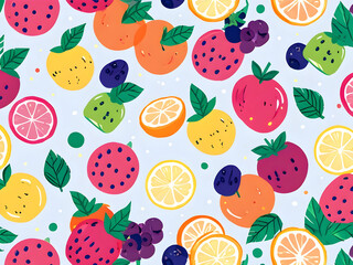 seamless background with fruits,Ai generated 