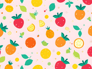 seamless pattern with fruits,Ai generated 