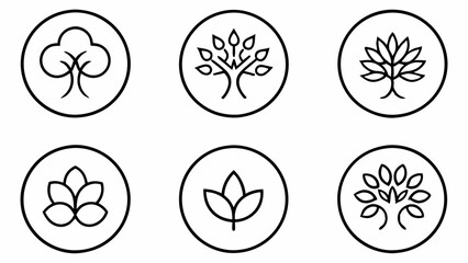 Creative Circle Tree Logo Templates: Abstract Design for Nature and Psychology