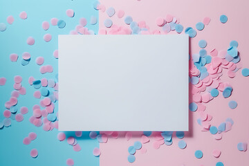 Blank canvas on a pink and blue background