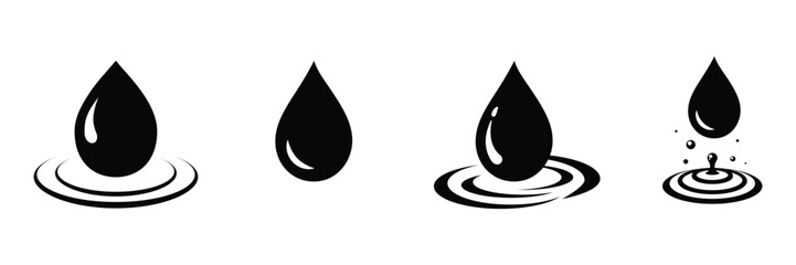 Fototapeta premium Set of Water drop icon collection. Flat droplet symbol. Vector Illustration.
