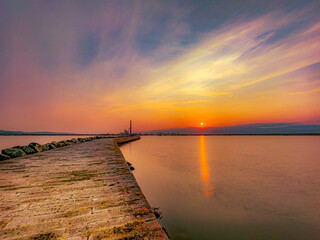 sunset on the lake