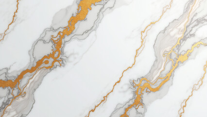 Luxurious Marble Texture: Elegant White and Gold Vein Design