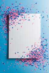 Blank canvas on a pink and blue background