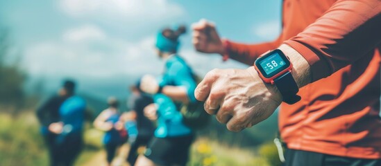 "Active Lifestyle: A Young Woman Tracking Her Marathon Training with a Smartwatch"