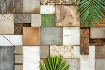texture of recycled materials and natural elements