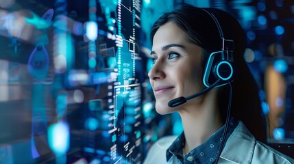 A digital customer service center with real-time analytics and communication tools for improved support.