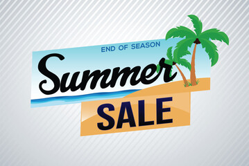 summer sale word text concept icon logo sign symbol vector note mega shopping style for use landing page, template, social media, web, mobile app, poster, banner, flyer, background, gift card, coupon
