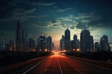 Fototapeta premium City road sky architecture.