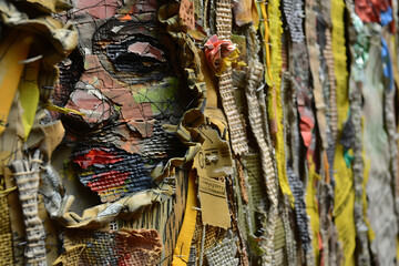 texture of recycled materials and natural elements