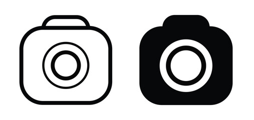 camera icon vector stroke and fill version 