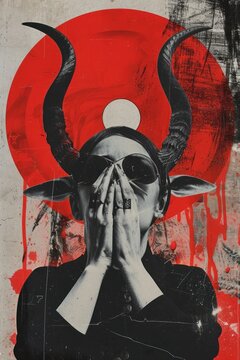 A satanism painting person human.