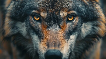 Close up of angry and scary wolf face © Kerah