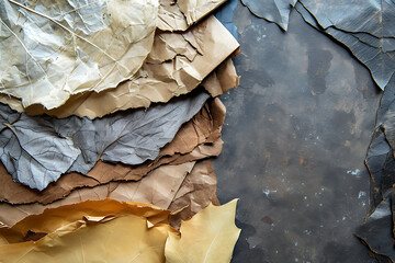 texture of recycled materials and natural elements