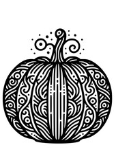 Pumpkin Ornate SVG, Pumpkin Swirl, Halloween SVG, Pumpkin Silhouette, Pumpkin Clipart, Jack Head SVG, Farm Life SVG, Vegetables SVG, Garden SVG, Holiday SVG, Pumpkin Cut file for Cricut SVG, JPG, PNG