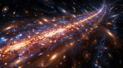 Obraz premium Produce an intense image of galaxies influenced by spacetime continuum and expansion