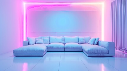 Neon Glow Living Room