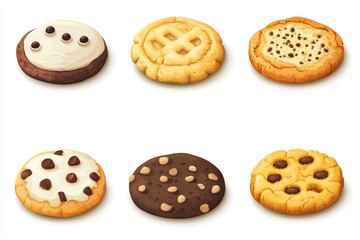 Fototapeta premium Isolated Homemade Cookies on White Background