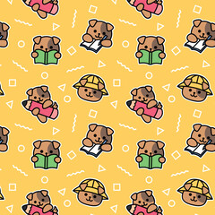 BACK TO SCHOOL CUTE PUPPY PATTERN DESIGN