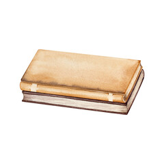 Obraz premium Vintage books. Hand drawn retro edition volume. Antique bookstore item. Hand drawn watercolor illustration isolated from the background. Design element for scrapbooking, magic and esoteric collection