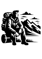 Mountains Landscape SVG, Gorpcore SVG, Journey SVG, Travel SVG, Switzerland SVG, Forest SVG, Northern Lights SVG, Mountains Silhouette, Clipart, Cut file for Cricut, Trees SVG, JPG, PNG