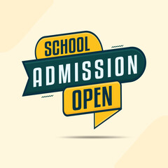 school admission open label clipart design