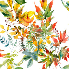 seamless watercolor floral primitive wallpaper