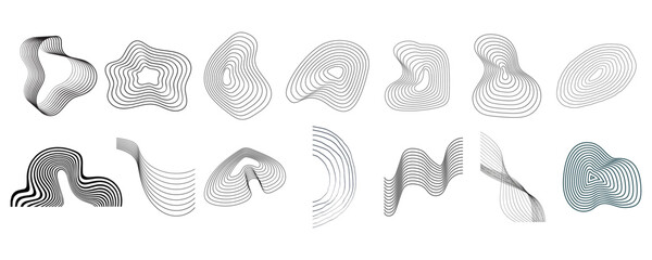 Abstract Thin Wavy Lines Shape