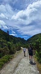 hiking in the mountains