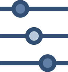 slide sign vector icon transparent background. replaceable blue color design