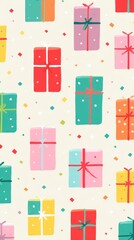 Christmas gift boxes pattern paper backgrounds christmas.