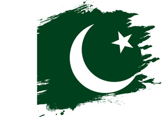 Grunge Brush on Flag of Pakistan