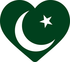 Heart icon Pakistan flag