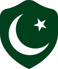 Pakistan flag on Shield icon