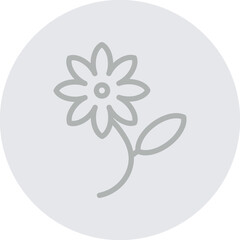 flower Vector Line Grey Circle Grey