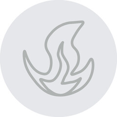 fire Vector Line Grey Circle Grey