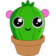 sticker design sticker design of A kawaii-style cactus of A kawaii-style cactus