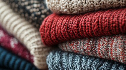 Fototapeta premium Multicolor of knitted fabric texture background