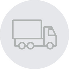 Truck Vector Line Grey Circle Grey