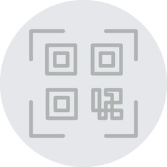 QR code Vector Line Grey Circle Grey