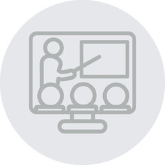 Webbased Training Vector Line Grey Circle Grey