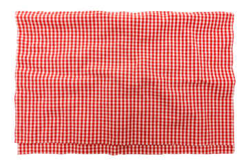 Piece of torn crumpled checkered fabric on a white background. Textile. Cellular tissue isolate