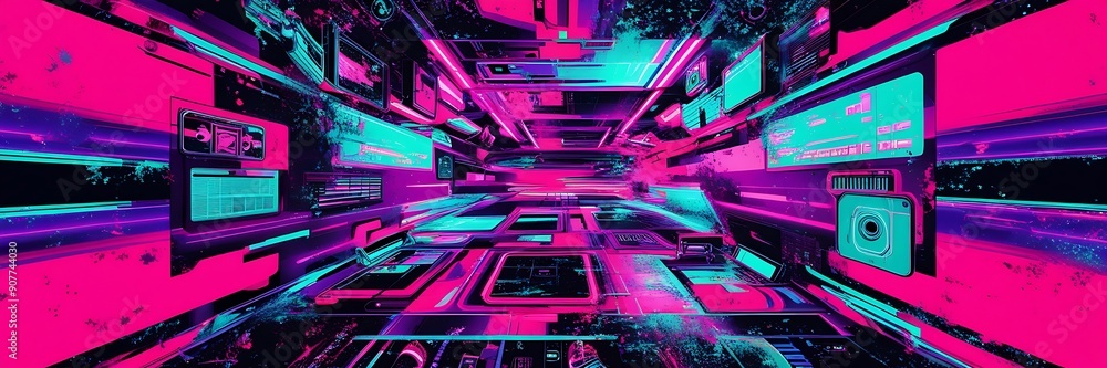 Poster abstract background with code