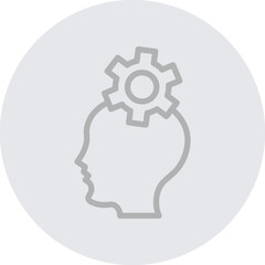 Competency Development Vector Line Grey Circle Grey