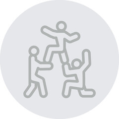 Team Building Vector Line Grey Circle Grey